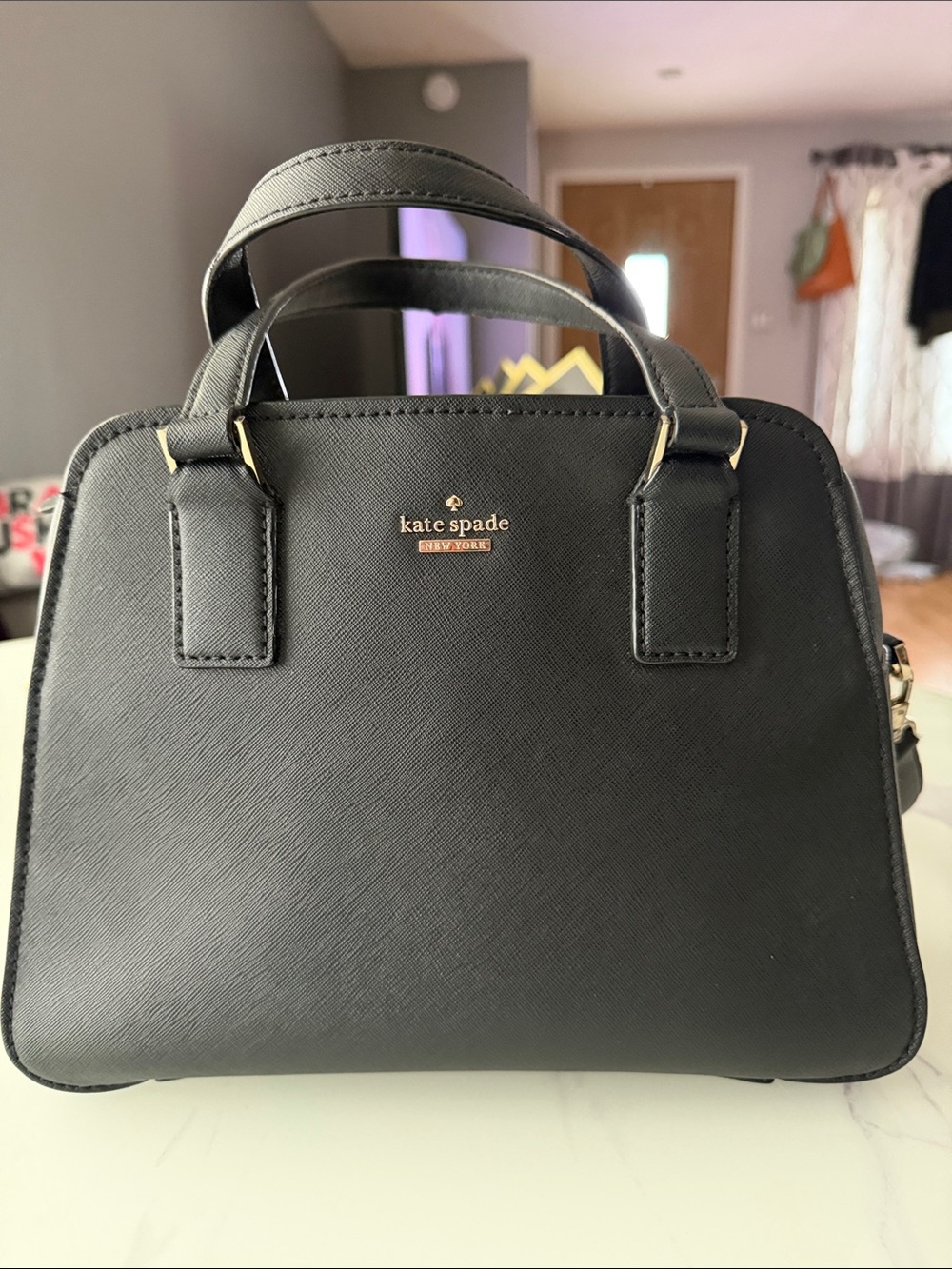 kate spade Black Leather Double-Handle Satchel - Picture 2 of 8